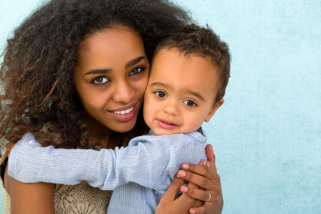 mom with toddler boy