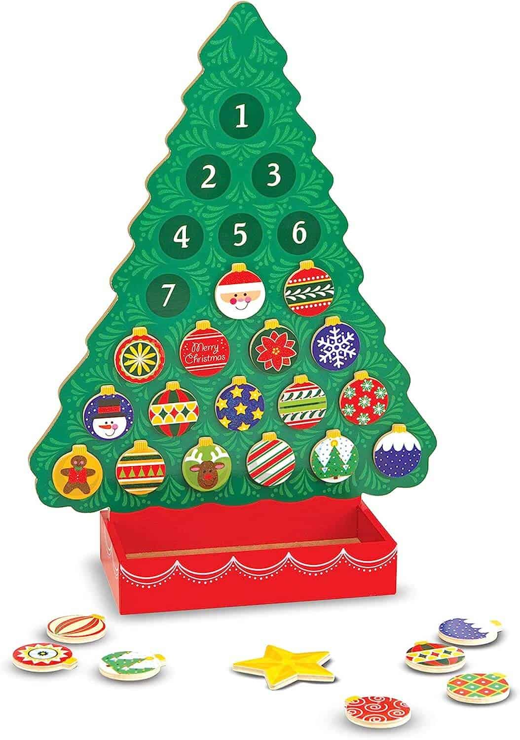 wooden advent calendar christmas tree