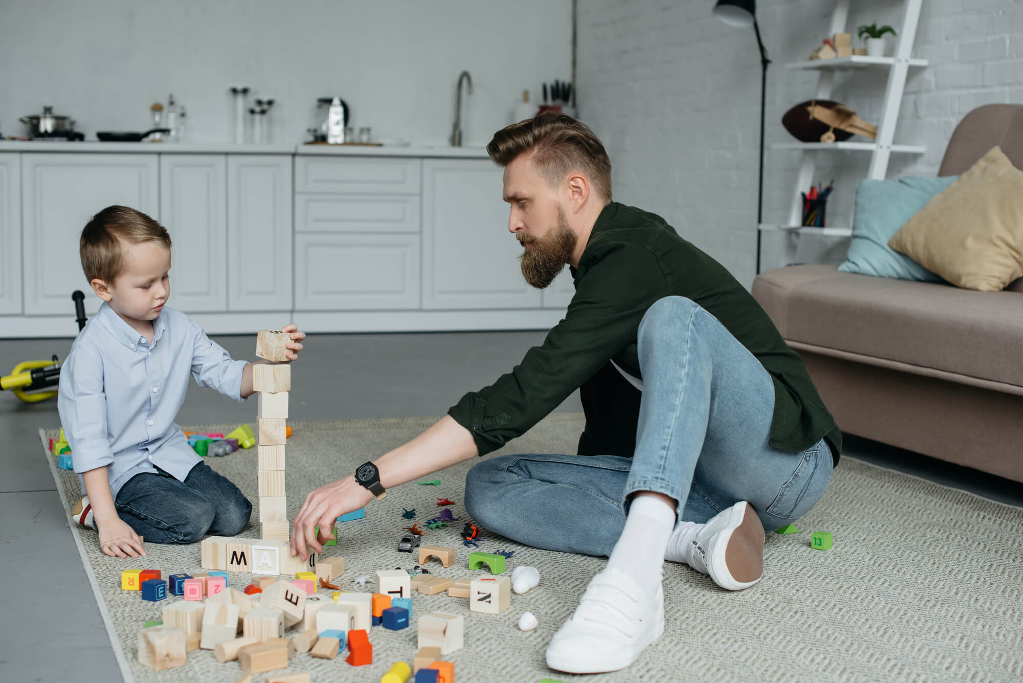 child father playing